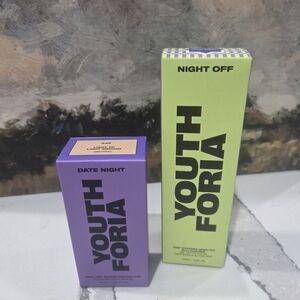 Youthforia Date Night FOUNDATION 245 Light To Medium and Night Off Cleanser NIB